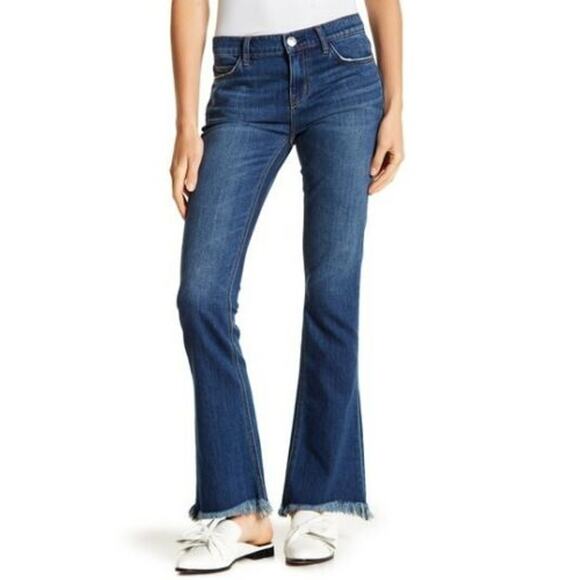 CURRENT/ELLIOTT The Flip Flop boot cut raw hem blue jeans in Westry Size 24 NEW - Picture 2 of 9